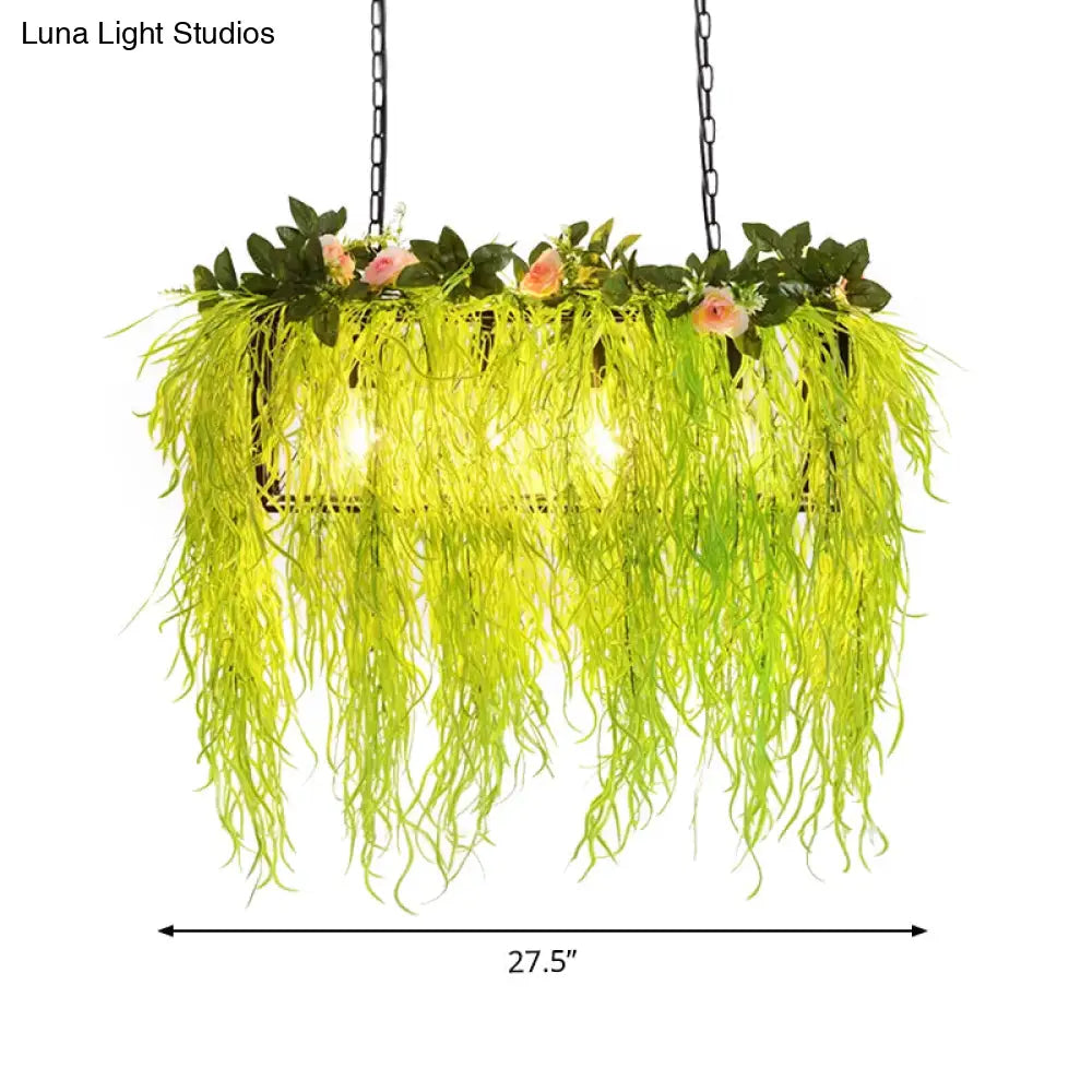Rustic Pendant Lamp with Artistic Plant Design and Colorful Options - Perfect for Cafes and Homes