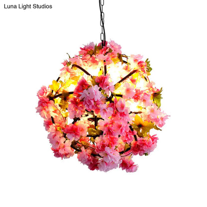 Rustic Pendant Lamp with Artistic Plant Design and Colorful Options - Perfect for Cafes and Homes
