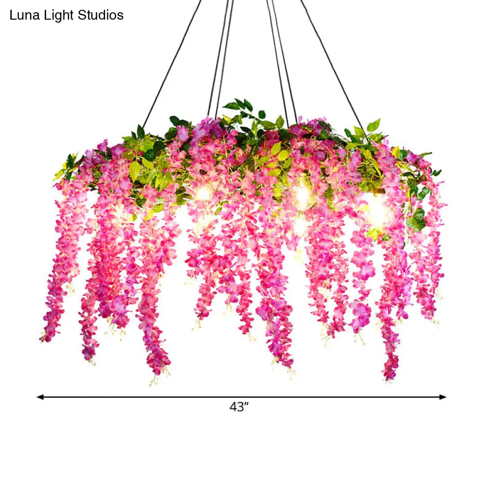 Rustic Pendant Lamp with Artistic Plant Design and Colorful Options - Perfect for Cafes and Homes