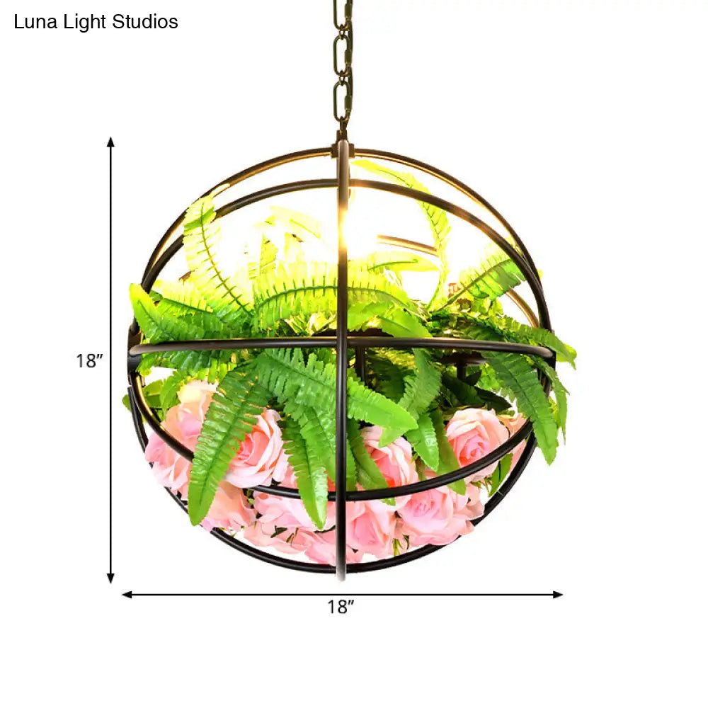 Rustic Pendant Lamp with Artistic Plant Design and Colorful Options - Perfect for Cafes and Homes