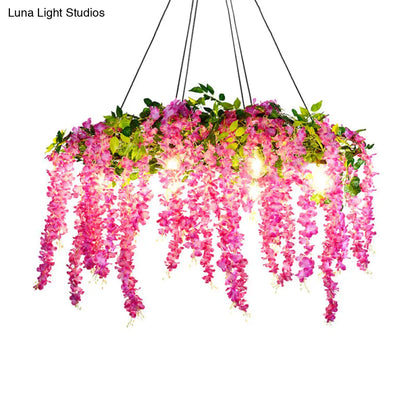 Rustic Pendant Lamp with Artistic Plant Design and Colorful Options - Perfect for Cafes and Homes