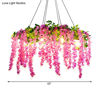 Rustic Pendant Lamp with Artistic Plant Design and Colorful Options - Perfect for Cafes and Homes