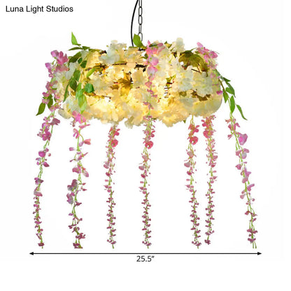 Rustic Pendant Lamp with Artistic Plant Design and Colorful Options - Perfect for Cafes and Homes