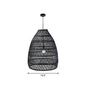 Rustic Rattan 1-Head Domed Pendant Lamp for Bedroom Ceiling