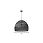 Rustic Rattan 1-Head Domed Pendant Lamp for Bedroom Ceiling