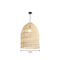 Rustic Rattan 1-Head Domed Pendant Lamp for Bedroom Ceiling