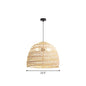 Rustic Rattan 1-Head Domed Pendant Lamp for Bedroom Ceiling