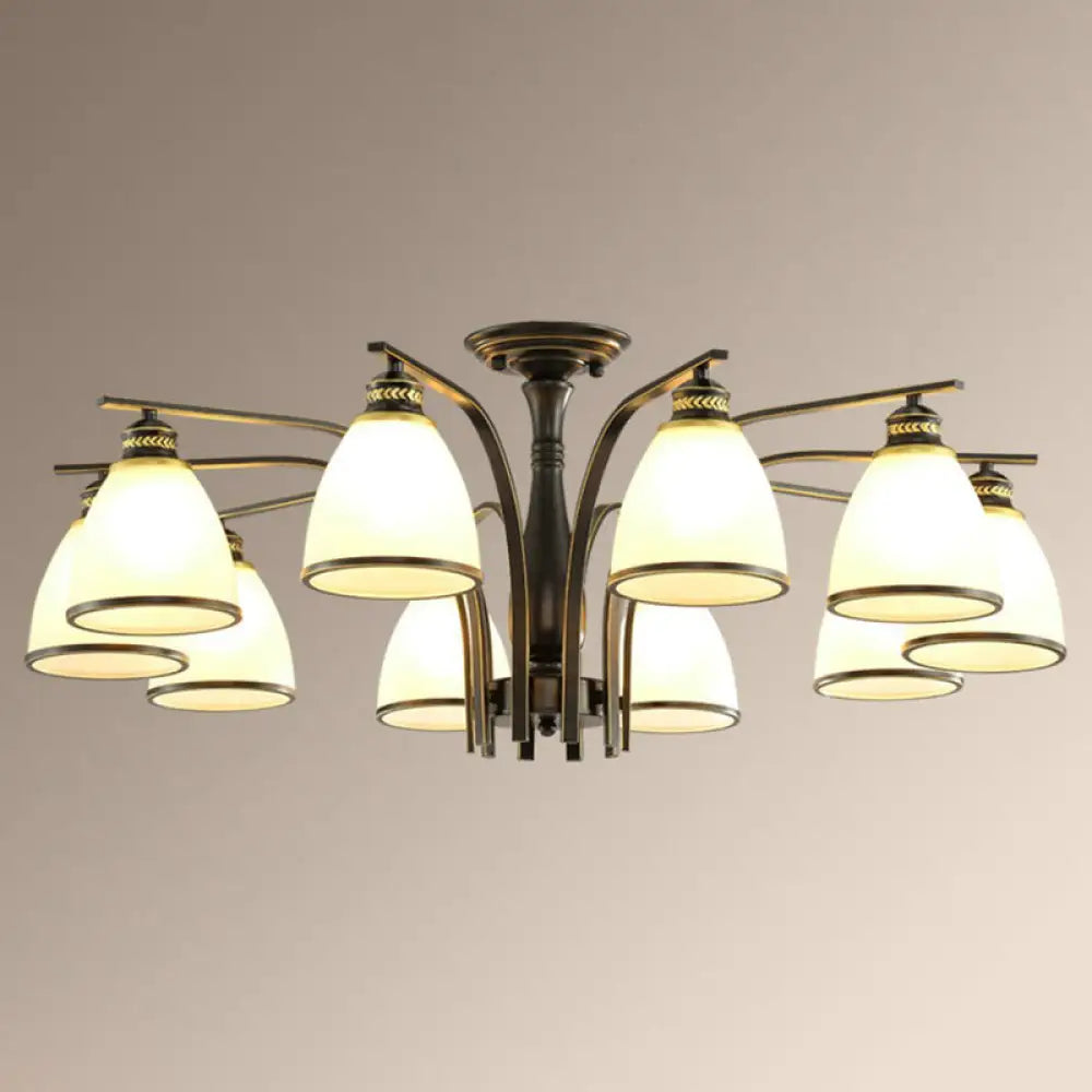 DecorBites™ DecorBites™ Rustic Semi Flush Glass Chandelier for Living Room