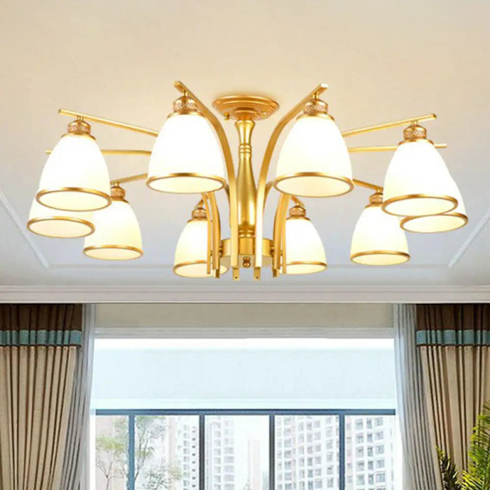 DecorBites™ DecorBites™ Rustic Semi Flush Glass Chandelier for Living Room