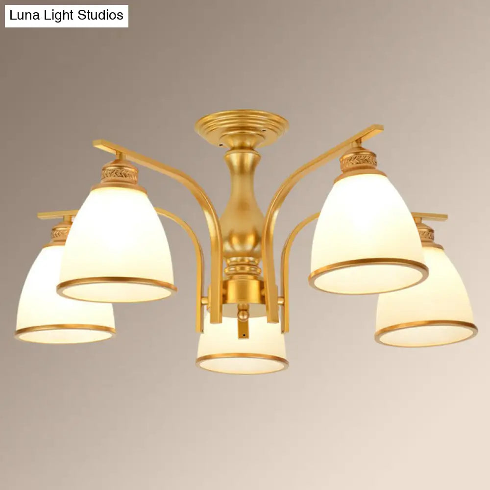 DecorBites™ DecorBites™ Rustic Semi Flush Glass Chandelier for Living Room