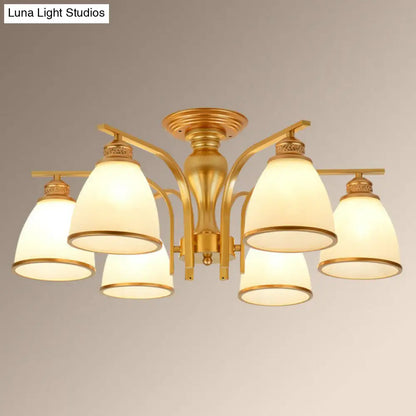 DecorBites™ DecorBites™ Rustic Semi Flush Glass Chandelier for Living Room