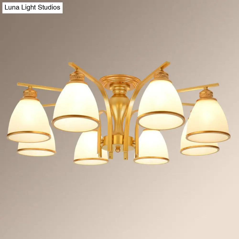 DecorBites™ DecorBites™ Rustic Semi Flush Glass Chandelier for Living Room