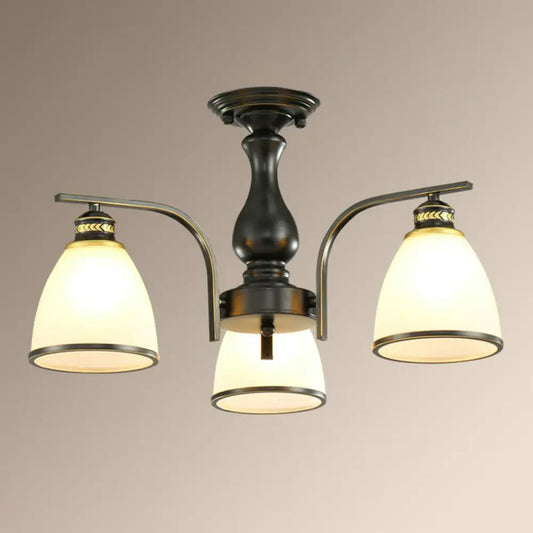 DecorBites™ DecorBites™ Rustic Semi Flush Glass Chandelier for Living Room