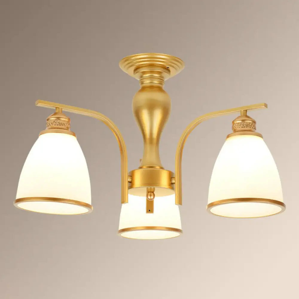 DecorBites™ DecorBites™ Rustic Semi Flush Glass Chandelier for Living Room