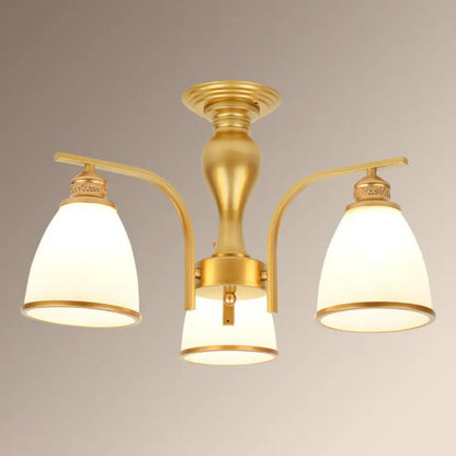 DecorBites™ DecorBites™ Rustic Semi Flush Glass Chandelier for Living Room