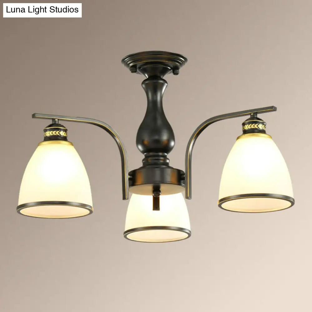 DecorBites™ DecorBites™ Rustic Semi Flush Glass Chandelier for Living Room