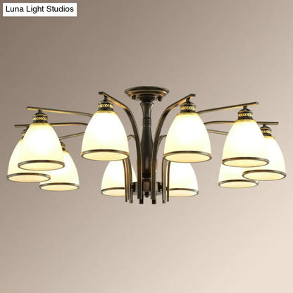 DecorBites™ DecorBites™ Rustic Semi Flush Glass Chandelier for Living Room