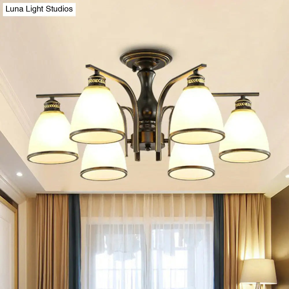 DecorBites™ DecorBites™ Rustic Semi Flush Glass Chandelier for Living Room
