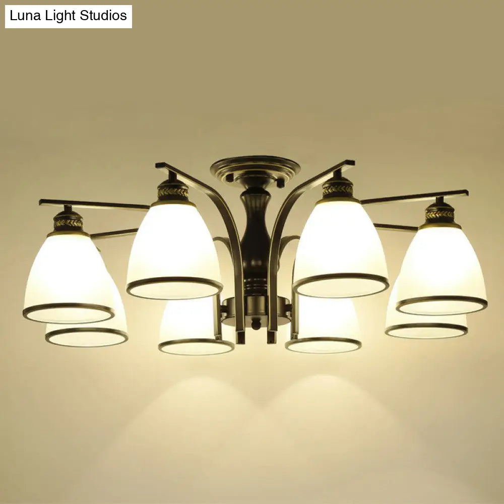 DecorBites™ DecorBites™ Rustic Semi Flush Glass Chandelier for Living Room