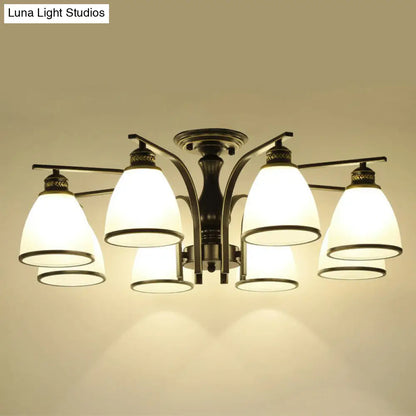 DecorBites™ DecorBites™ Rustic Semi Flush Glass Chandelier for Living Room