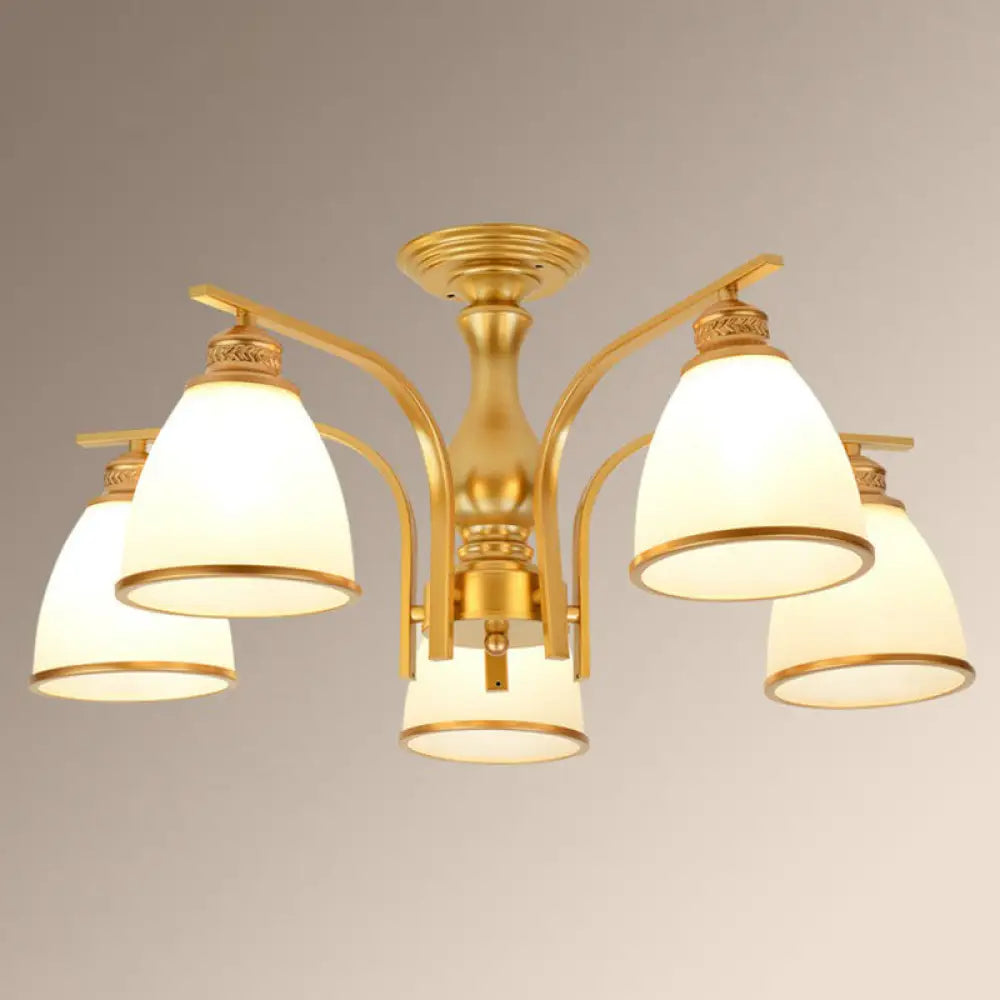 DecorBites™ DecorBites™ Rustic Semi Flush Glass Chandelier for Living Room