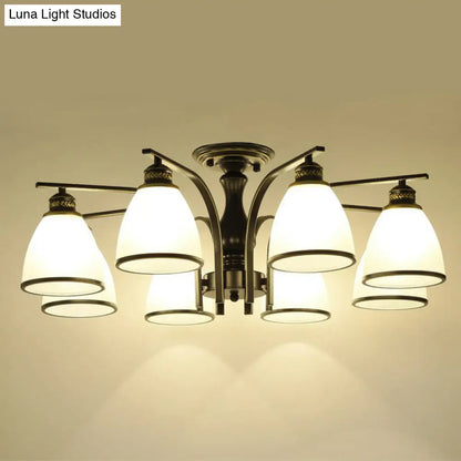DecorBites™ DecorBites™ Rustic Semi Flush Glass Chandelier for Living Room