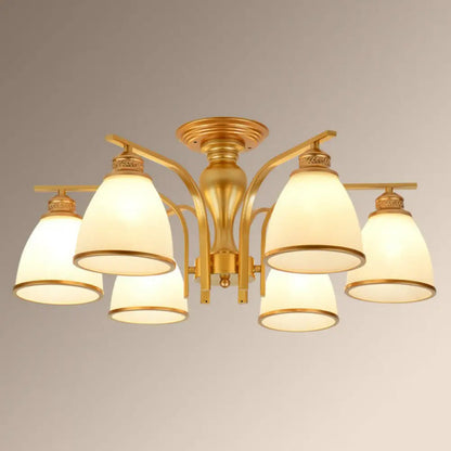 DecorBites™ DecorBites™ Rustic Semi Flush Glass Chandelier for Living Room