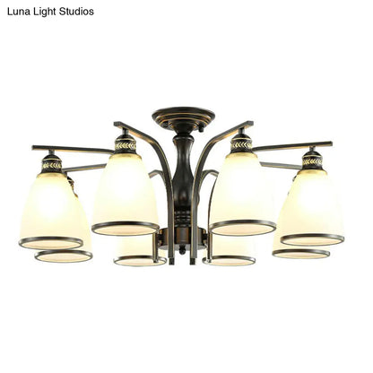 DecorBites™ DecorBites™ Rustic Semi Flush Glass Chandelier for Living Room