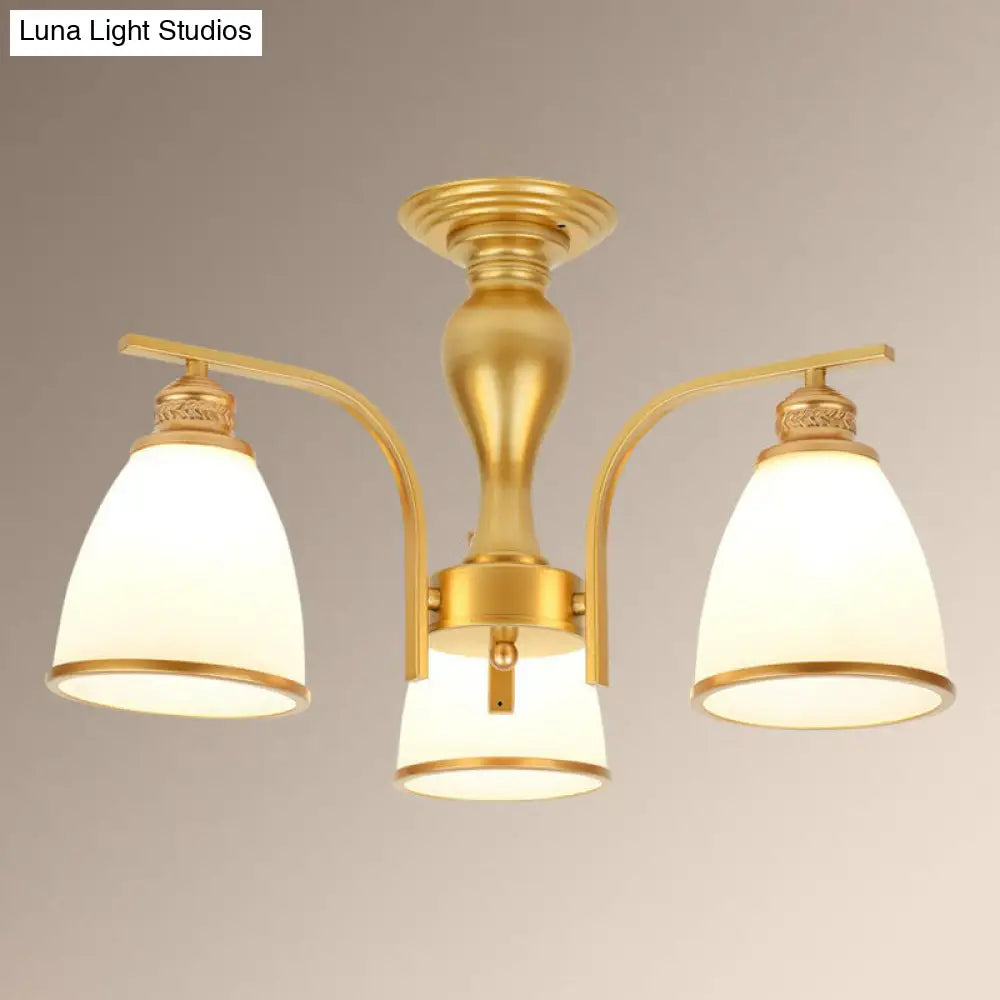 DecorBites™ DecorBites™ Rustic Semi Flush Glass Chandelier for Living Room