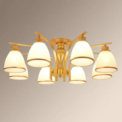 DecorBites™ DecorBites™ Rustic Semi Flush Glass Chandelier for Living Room