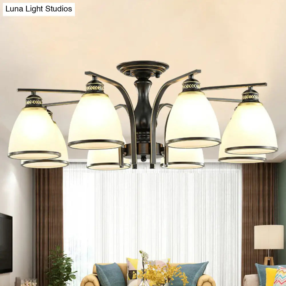 DecorBites™ DecorBites™ Rustic Semi Flush Glass Chandelier for Living Room