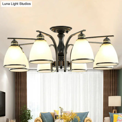 DecorBites™ DecorBites™ Rustic Semi Flush Glass Chandelier for Living Room