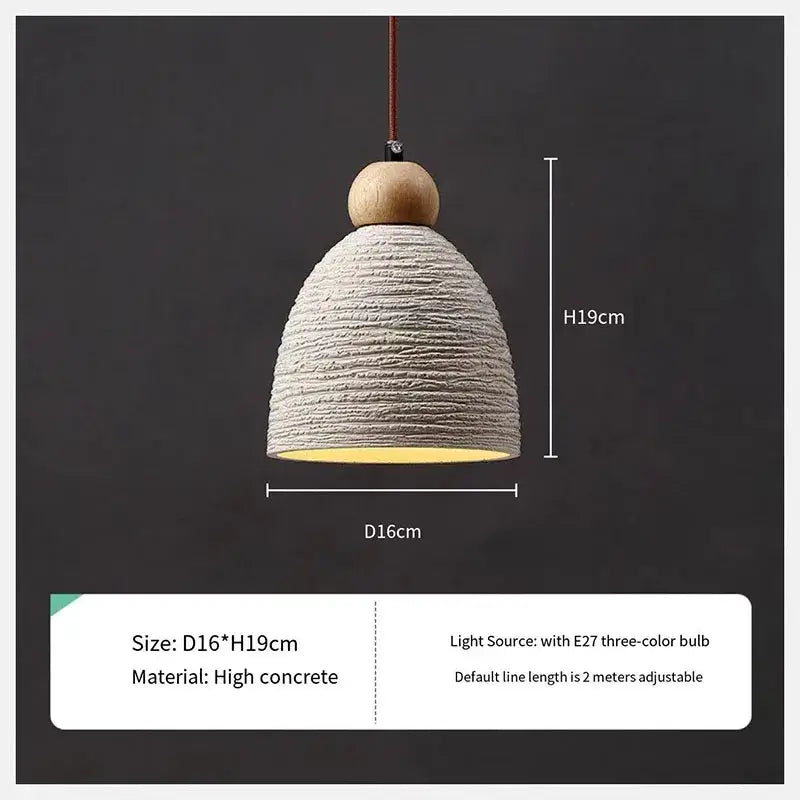 Rustic white concrete cement pendant light with natural wood sphere detail ideal for pendant lights decorbites concrete cement