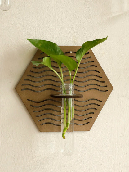 Rustic Wood Wall Vase for Greenery - Vase