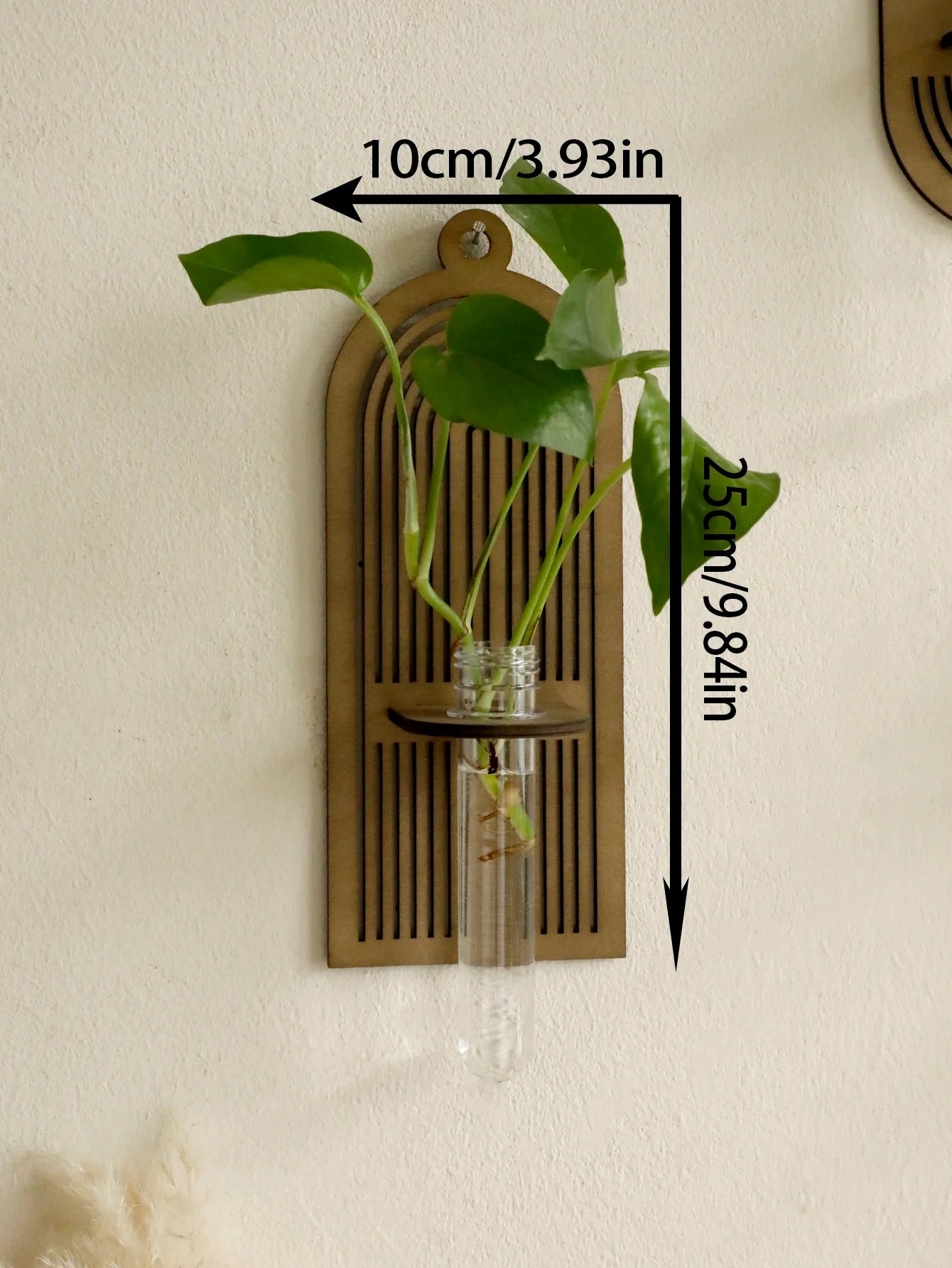 Rustic Wood Wall Vase for Greenery