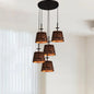 Rustic Wooden Bucket Pendant Light - Café Lodge 4-Light Country Style, Brown