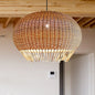 Rustic Woven Hanging Rattan Ceiling Pendant Lamp with 1 Bulb - Perfect for Restaurants