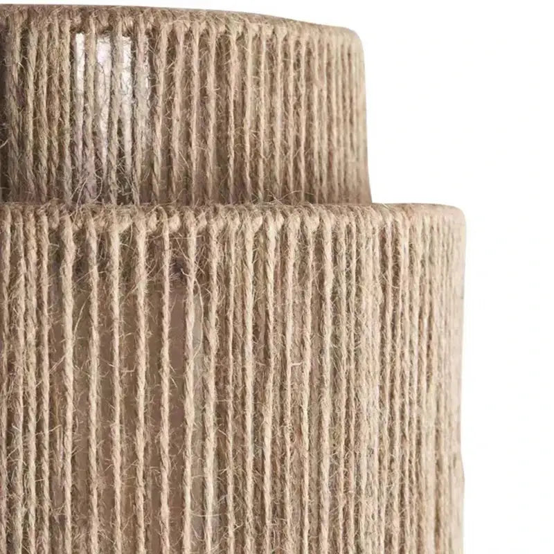 A cylindrical glass jar wrapped in natural jute twine for rustic woven hemp rope wall lights decorbites hemp rope