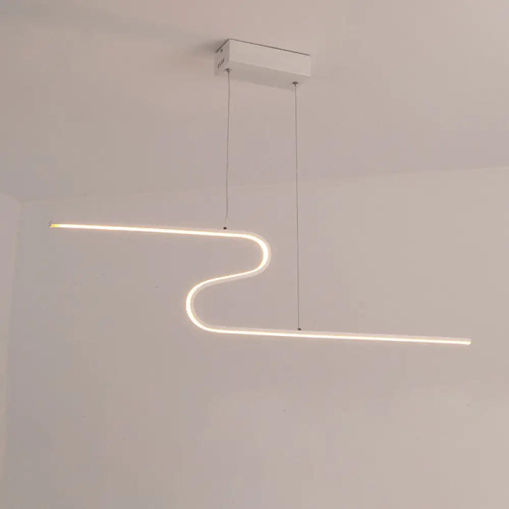 ديكوربايتس™ مصباح سقف معدني على شكل جزيرة على شكل حرف S بإضاءة دافئة/بيضاء - تصميم عصري