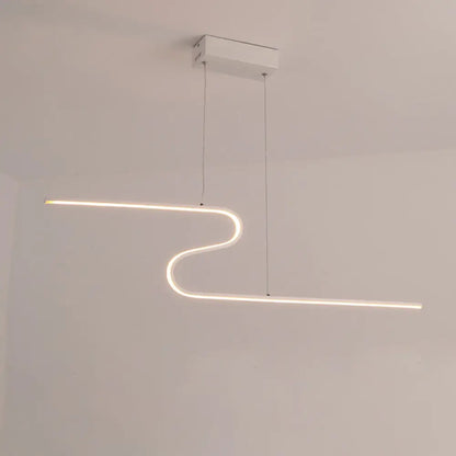 ديكوربايتس™ مصباح سقف معدني على شكل جزيرة على شكل حرف S بإضاءة دافئة/بيضاء - تصميم عصري