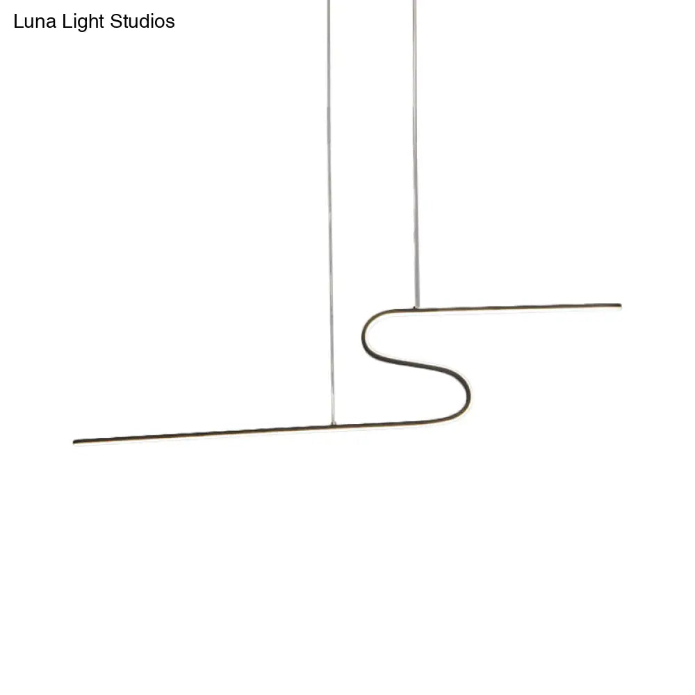 ديكوربايتس™ مصباح سقف معدني على شكل جزيرة على شكل حرف S بإضاءة دافئة/بيضاء - تصميم عصري