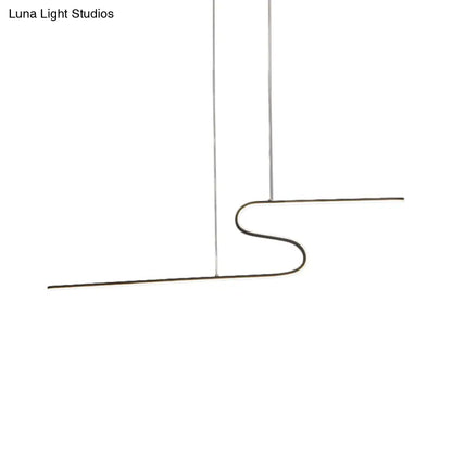 ديكوربايتس™ مصباح سقف معدني على شكل جزيرة على شكل حرف S بإضاءة دافئة/بيضاء - تصميم عصري