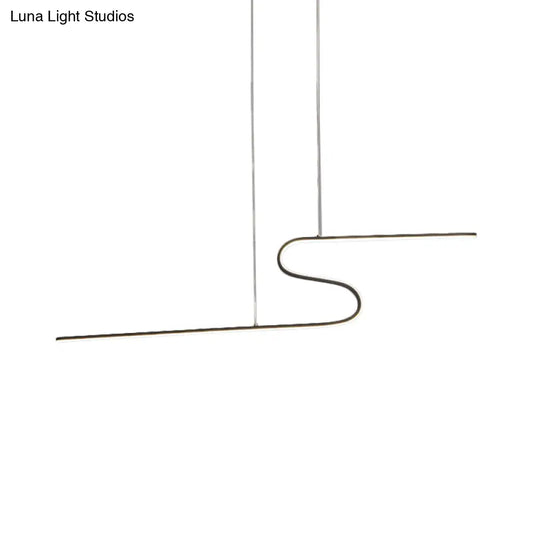 ديكوربايتس™ مصباح سقف معدني على شكل جزيرة على شكل حرف S بإضاءة دافئة/بيضاء - تصميم عصري