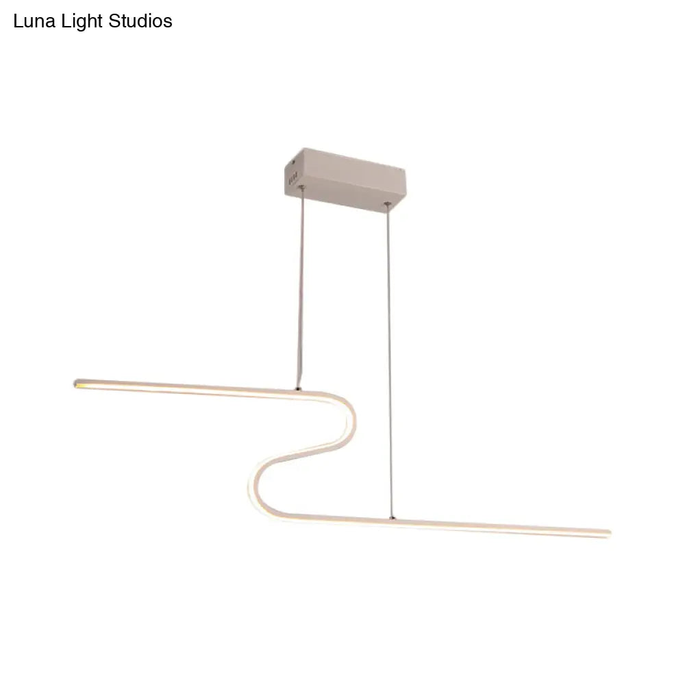 ديكوربايتس™ مصباح سقف معدني على شكل جزيرة على شكل حرف S بإضاءة دافئة/بيضاء - تصميم عصري