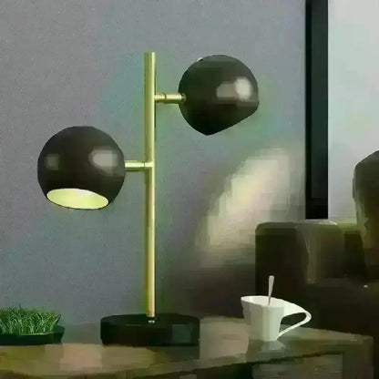 Sara - Black Black Spherical Table Light Modern Style 2 Heads Metal Night Lighting for Bedroom