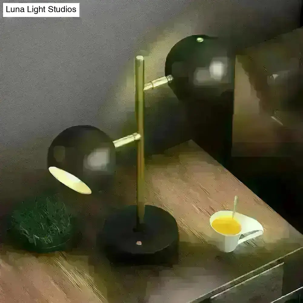 Sara - Black Black Spherical Table Light Modern Style 2 Heads Metal Night Lighting for Bedroom