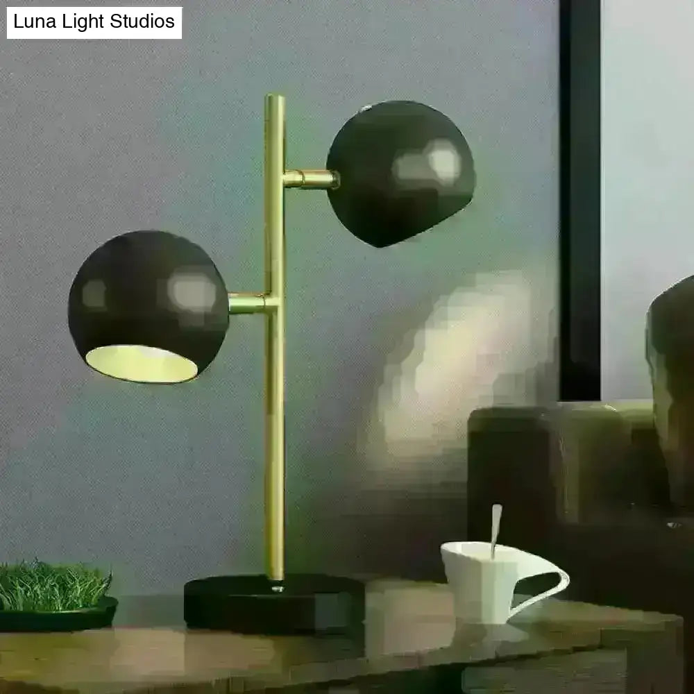 Sara - Black Black Spherical Table Light Modern Style 2 Heads Metal Night Lighting for Bedroom