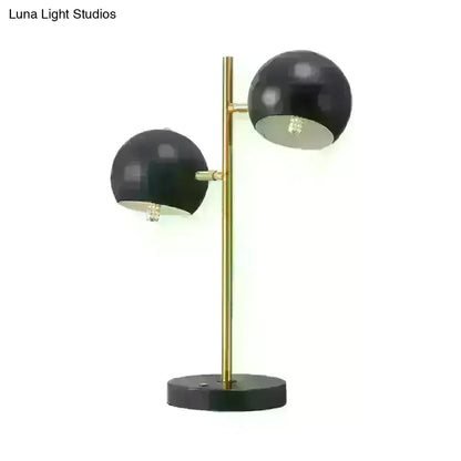 Sara - Black Black Spherical Table Light Modern Style 2 Heads Metal Night Lighting for Bedroom