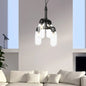 Sasin - Industrial Iron Chandelier with Black Piping and Clear Glass Shade