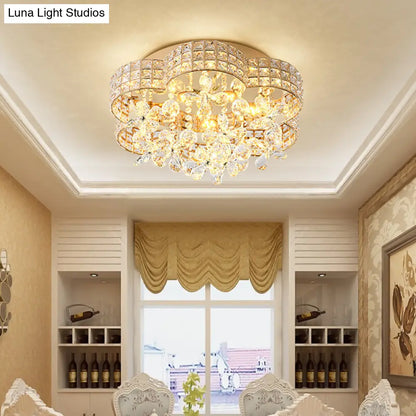 DecorBites™ DecorBites™ Scallop Crystal LED Ceiling Light in Gold - Modern Flush Mount Lamp for Bedroom